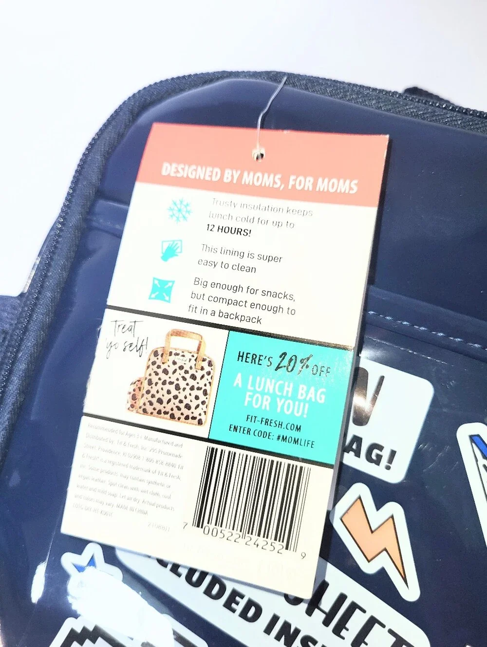 NWT DIY Sticker Lunch Box Fit + Fresh Hayden Insulated School Lunch Bag 4 Piece